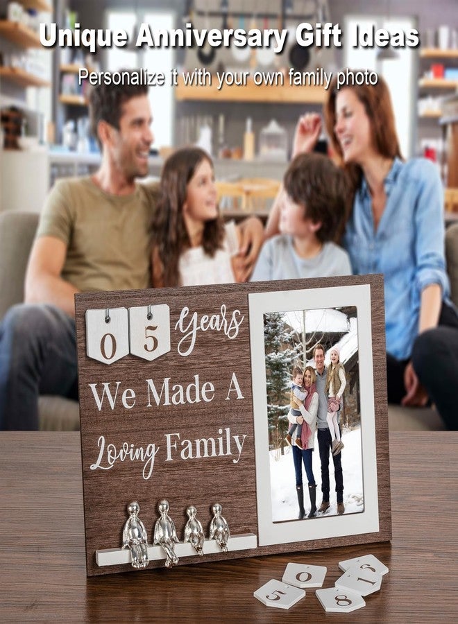 BESZONE Wedding Anniversary Idea for Wife Gifts for All Anniversaries, 10 Year Tin Gift for Couples Him Her Husband, Aluminum Sculptures Family Tree Picture Frame Keepsake Decor Sculptures DIY Personalized - Image 4